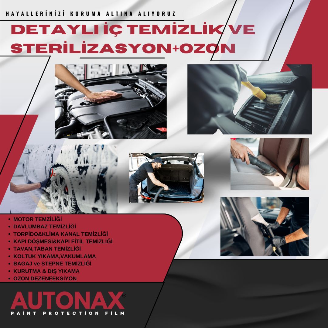 DETAYLI İÇ TEMİZLİK VE STERİLİZASYON+OZON
