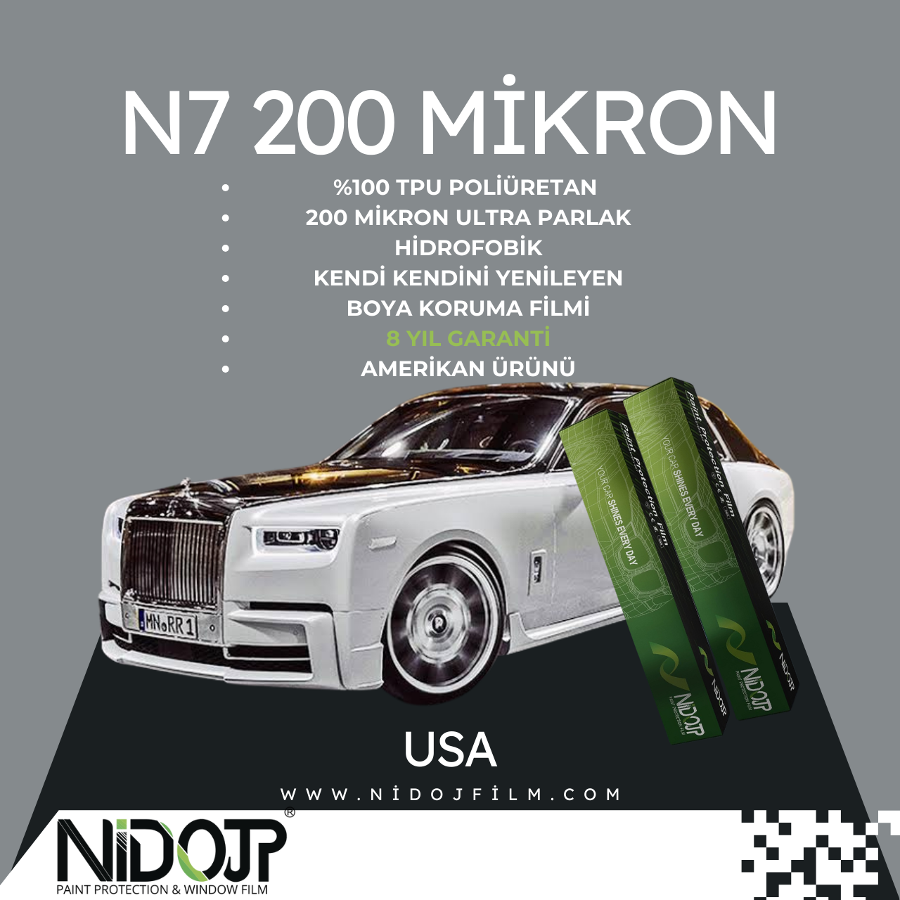 200 MİKRON TPU USA 8 YIL GARANTİLİ PPF KAPLAMA
